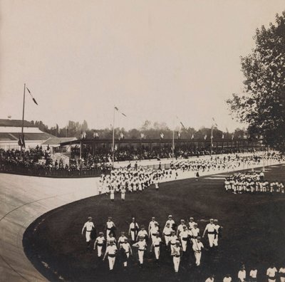 Ekspozycja Powszechna 1900 - Exposition Universelle de 1900 w Paryżu: Exposition de Vincennes, zawody gimnastyczne - kolekcja prywatna autorstwa Anonymous Anonymous