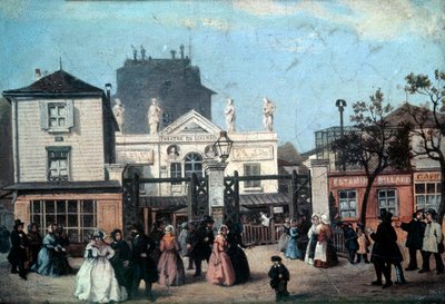 Widok na teatr luksemburski zwany bobino, rue de Fleurus w Paryżu Malarstwo anonimowe. 1845 niedz. 0,16x0,22 m Paryż, Musee Carnavalet autorstwa Anonymous Anonymous
