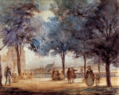 Widok na taras Tuileries w Paryżu w 1786 roku. autorstwa Anonymous Anonymous