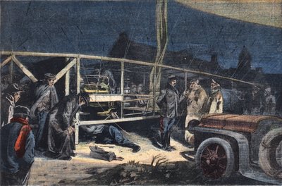 Awaria sterowca Ville de Paris w Valmy. Grawer z gazety „Le Peute Parisien””, 2.02.1908. Prywatna kolekcja. autorstwa Anonymous Anonymous