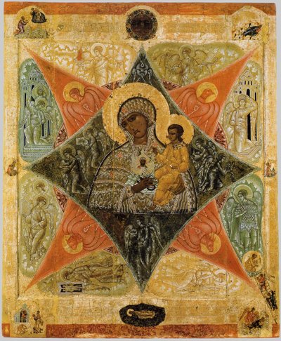 Matka Boża Płonącego Krzewu, XVI w. autorstwa Anonymous Russian icon painter