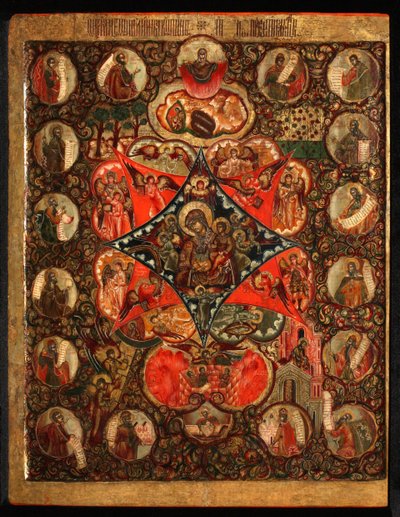 Matka Boża Płonącego Krzewu, XVII w. autorstwa Anonymous Russian icon painter