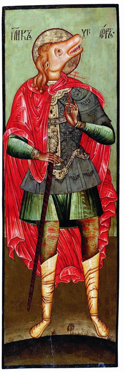 Święty Krzysztof jako Cynocefalia, XVII wiek autorstwa Anonymous Russian icon painter