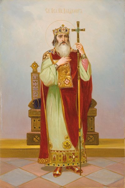 Święty Wielki Książę Wołodymyr Światosławicz, Airlie 20t centura autorstwa Anonymous Russian icon painter