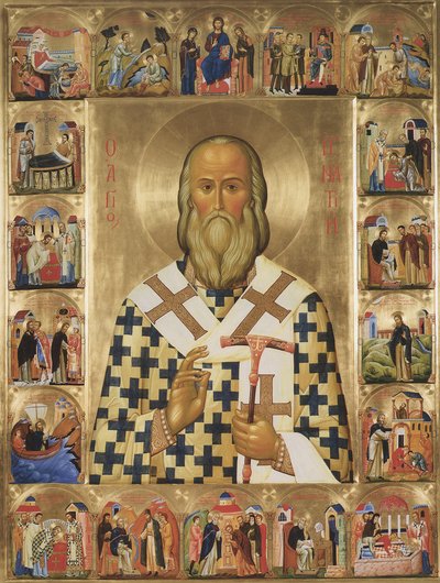 Św. Ignacy Brianczaninow ze scenami z jego życia, XX wiek autorstwa Anonymous Russian icon painter