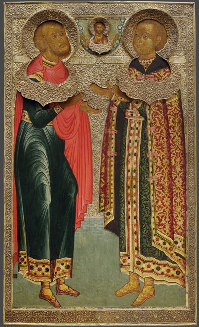 Św. Jan Sochawski i carewicz Iwan Michajłowicz, 1639-1640 autorstwa Anonymous Russian icon painter