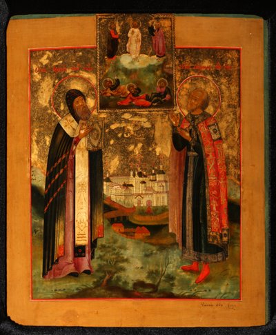 Święci biskup Arseniusz z Tweru i książę Michał z Tweru, 1802 autorstwa Anonymous Russian icon painter