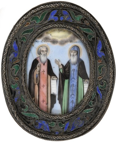 Święci Dimitry z Rostowa i Ignacy Brianchaninov autorstwa Anonymous Russian icon painter