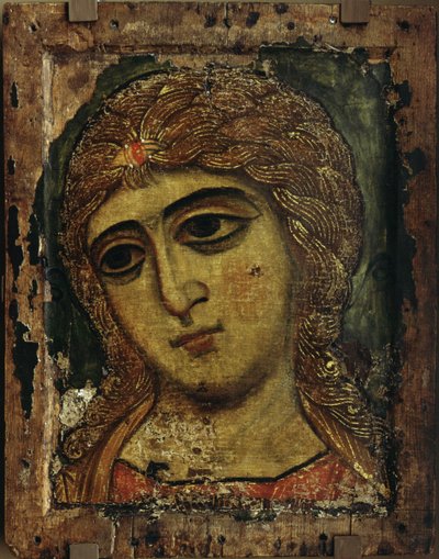 Archanioł Gabriel Anioł ze złotymi włosami, ok. 1200 autorstwa Anonymous Russian icon painter
