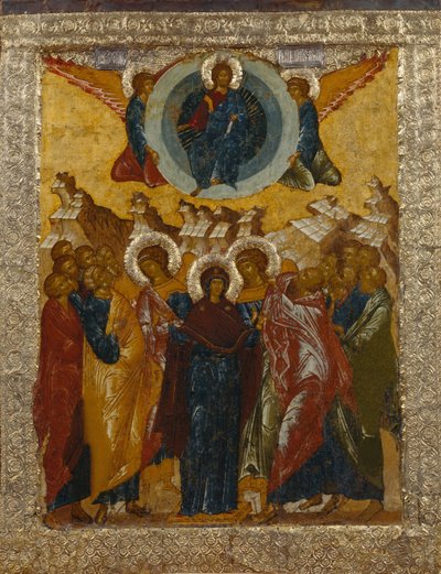 Wniebowstąpienie Chrystusa, 1497 autorstwa Anonymous Russian icon painter