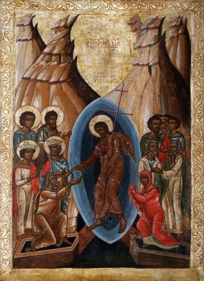 Zejście do piekła, początek XVI wieku. autorstwa Anonymous Russian icon painter