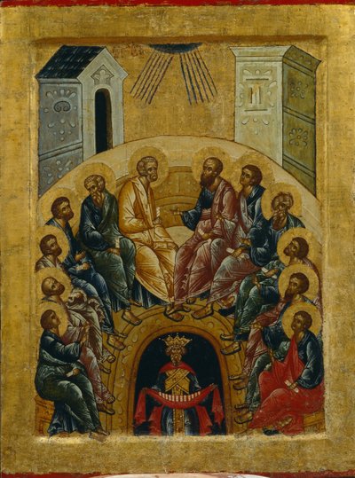 Zejście Ducha Świętego, 1497 autorstwa Anonymous Russian icon painter