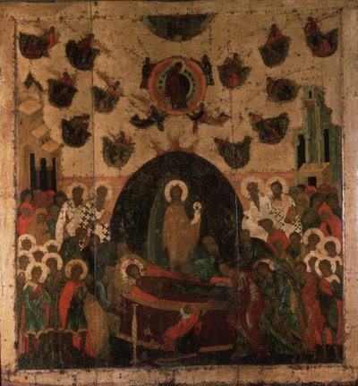 Zaśnięcie Marii, ok. 1479 autorstwa Anonymous Russian icon painter