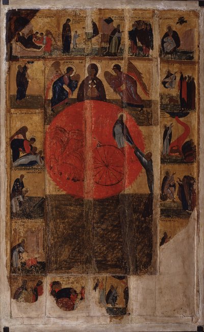 Prorok Eliasz ze scenami z jego życia, koniec XIV wieku. autorstwa Anonymous Russian icon painter