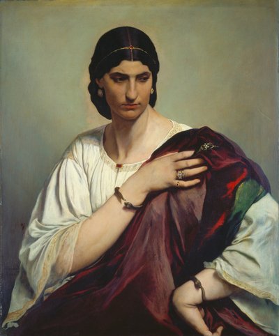 Portret rzymskiej kobiety w połowie długości autorstwa Anselm Feuerbach