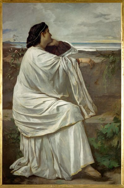 Ifigenia, ulubiona rzymska modelka Feuerbacha "Nana" (olej na płótnie) autorstwa Anselm Feuerbach