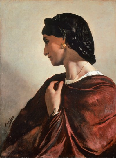 Portret Nanny, ok. 1861, autorstwa Anselma Friedricha Feuerbacha (1829-1880), olej na płótnie, 73x55 cm autorstwa Anselm Feuerbach