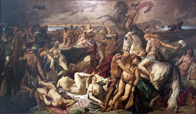 Bitwa Amazonek (wersja druga) autorstwa Anselm Feuerbach