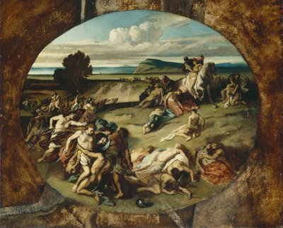 Bitwa Amazonek, 1857 autorstwa Anselm Feuerbach