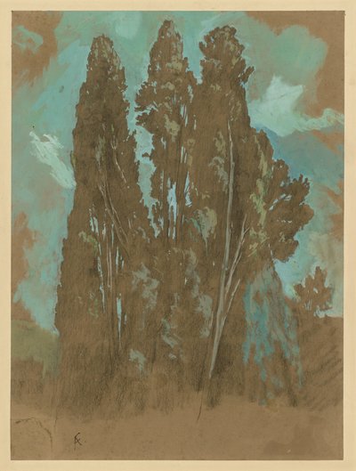 Badanie dotyczące cyprysów autorstwa Anselm Feuerbach