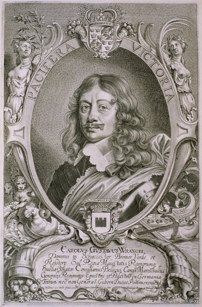 Karl Gustav Wrangel (1603-73) z „Portretów wybitnych ludzi”, sztychowanej przez Petrusa de Iode, wydana w 1706 r. autorstwa Anselmus van Hulle