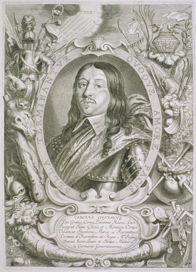Karl X Gustav (1622-60) król Szwecji, z "Portraits des Hommes Illustres", opublikowanego w 1706 r. autorstwa Anselmus van Hulle