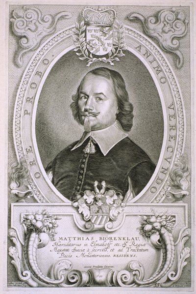 Matthias Mylonius Biorenklou (1607–71) z „Portretów wybitnych mężczyzn”, wydana w 1706 r. autorstwa Anselmus van Hulle
