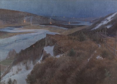 Noc Walpurgii w Bergslagen, Grangärde w Dalarnie, 1896 autorstwa Anshelm Leonard Schultzberg