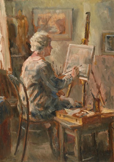 Artista trabalhando no estúdio de Cor Visser, Ipswichpolish autorstwa Anthea Durose