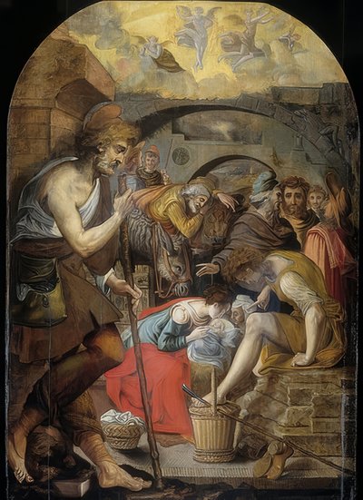 Adoracja pasterzy. 1560-72 autorstwa Anthonie Blocklandt