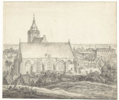 Kościół Buurkerk w Utrechcie autorstwa Anthonie Waterloo