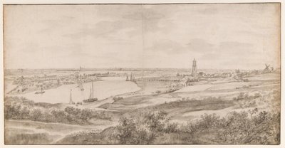 Widok na Rhenen od strony wschodniej autorstwa Anthonie Waterloo