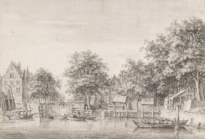 Widok na śluzę św. Antoniego w Amsterdamie autorstwa Anthonie Waterloo