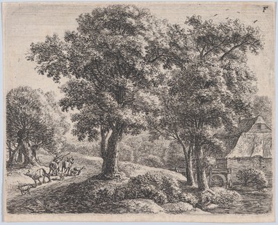Pasterz i Młyn, XVII wiek. autorstwa Anthonie Waterloo