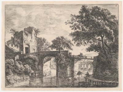 Dwa Kamienne Mosty, XVII wiek. autorstwa Anthonie Waterloo