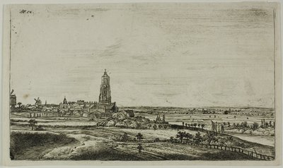 Widok na holenderskie miasto (Rhenan) autorstwa Anthonie Waterloo