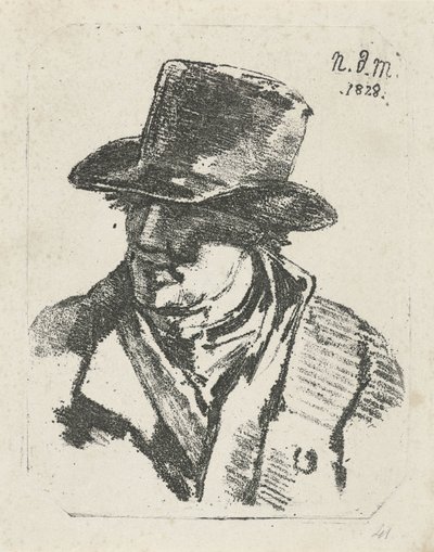 Popiersie mężczyzny w kapeluszu autorstwa Anthonie Willem Hendrik Nolthenius de Man