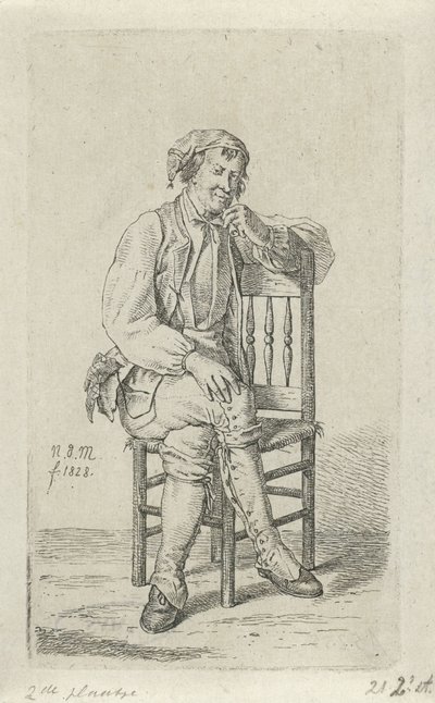 Mężczyzna na krześle 12 figurek do nauki (tytuł serii) autorstwa Anthonie Willem Hendrik Nolthenius de Man
