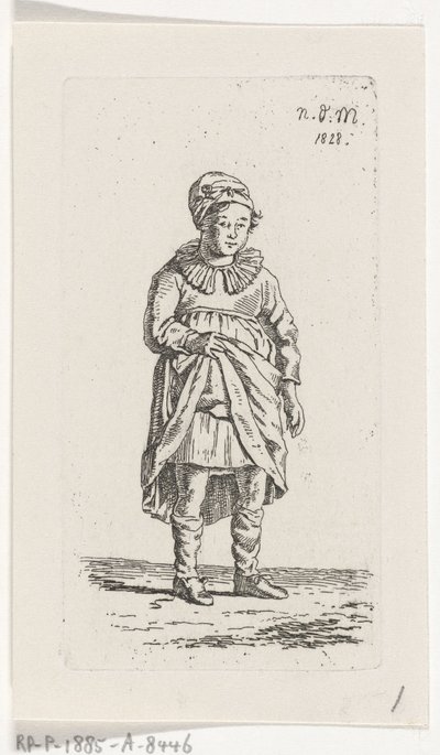 Dziewczyna podnosząca spódnicę autorstwa Anthonie Willem Hendrik Nolthenius de Man