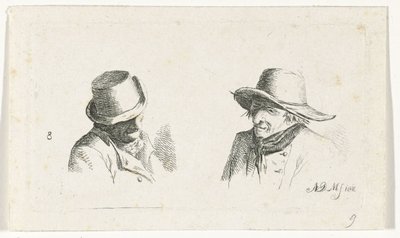 Dwóch mężczyzn w kapeluszach autorstwa Anthonie Willem Hendrik Nolthenius de Man