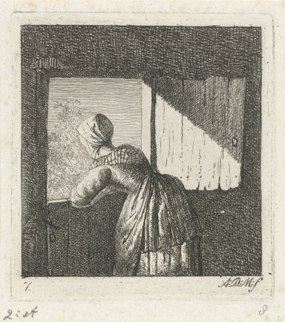 Kobieta oparta na dolnych drzwiach autorstwa Anthonie Willem Hendrik Nolthenius de Man