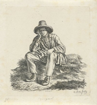Siedzący mężczyzna, podtrzymujący głowę autorstwa Anthonie Willem Hendrik Nolthenius de Man