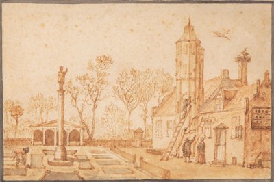 Alegoria wiosny z pałacykiem myśliwskim Toutenburg autorstwa Anthonie van Borssom