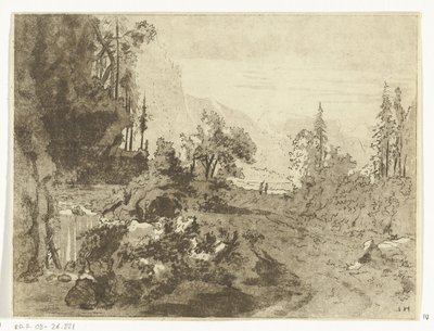 Górzysty krajobraz autorstwa Anthonie van den Bos