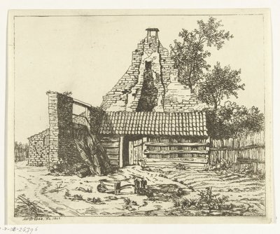 Przecinarka do trzciny do ruin Domu Snaatburg w Maarssen autorstwa Anthonie van den Bos