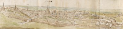 Panoramiczny widok Leuven od północnego zachodu, c1550-1570 autorstwa Anthonis van den Wyngaerde