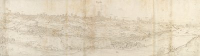 Panoramiczny widok Segowii od wschodu, ok. 1550-1560 autorstwa Anthonis van den Wyngaerde