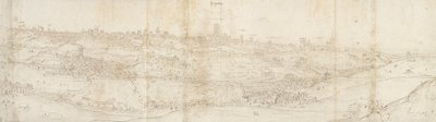 Panoramiczny widok Segowii od wschodu, c1560-1570 autorstwa Anthonis van den Wyngaerde