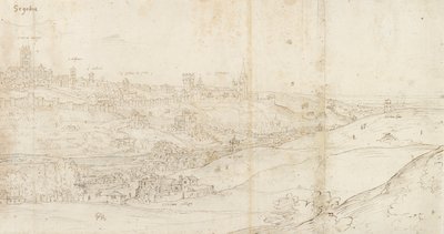 Panoramiczny widok Segowii od wschodu, c1560-1570 autorstwa Anthonis van den Wyngaerde