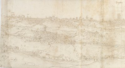 Panoramiczny widok Segowii od wschodu, c1560-1570 autorstwa Anthonis van den Wyngaerde